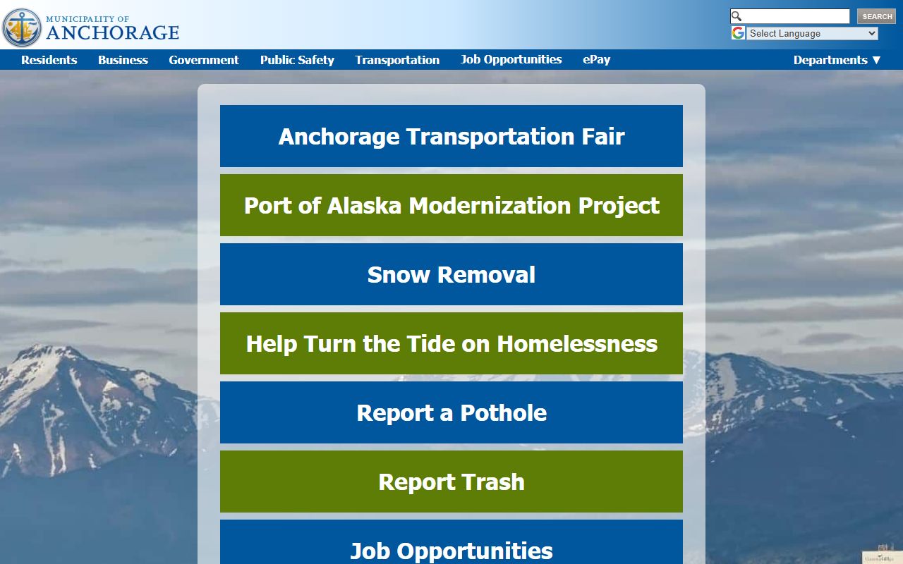 Anchorage municipal website booking releases
