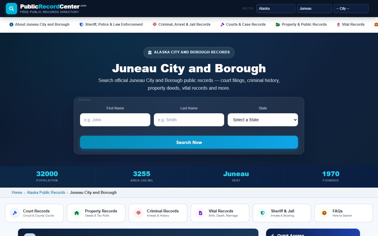 Juneau City and Borough booking releases public records resources
