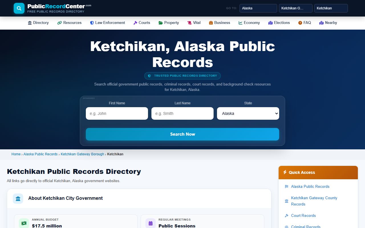 Ketchikan booking releases public records resources