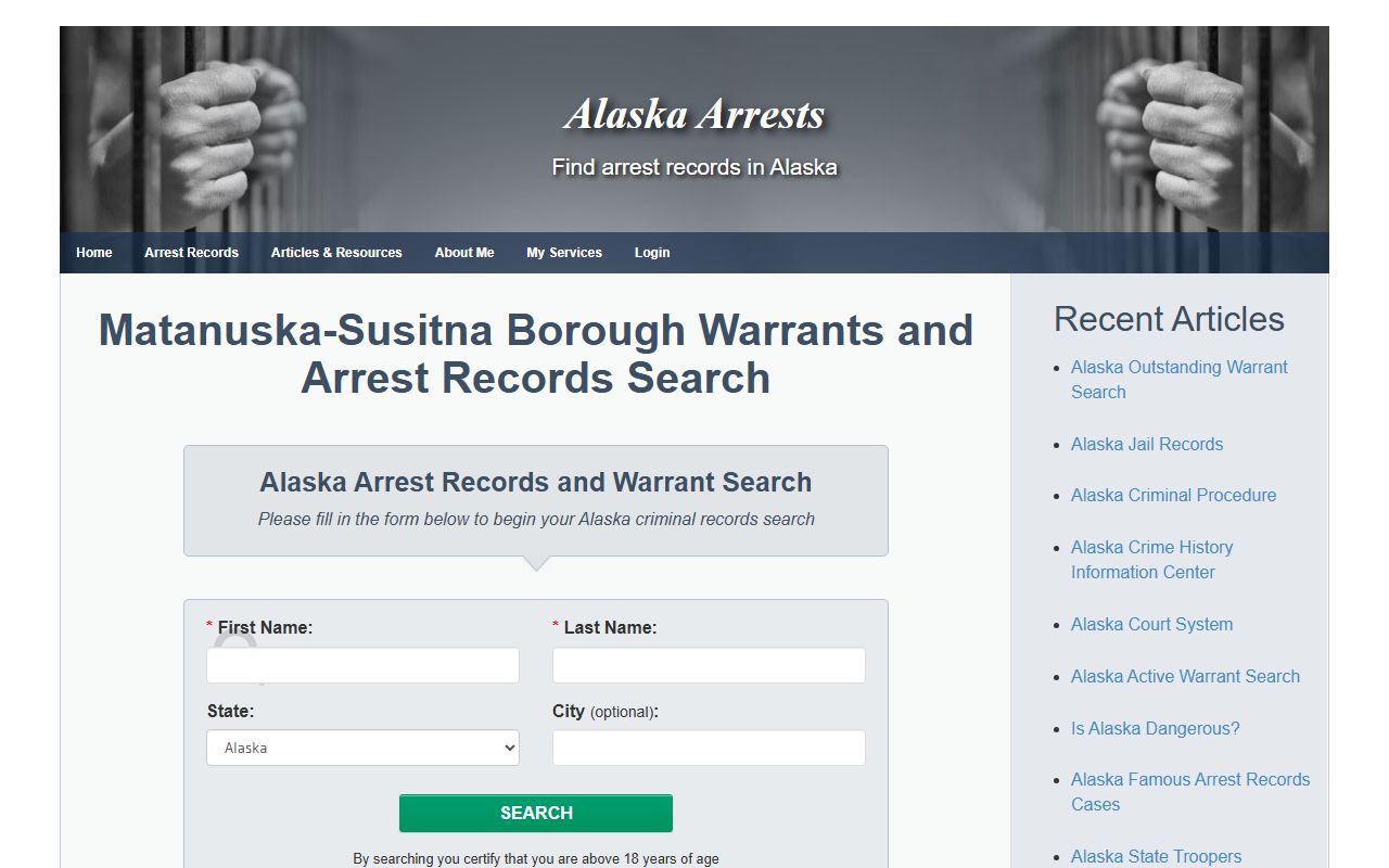 Palmer Booking Releases Mat-Su arrest information