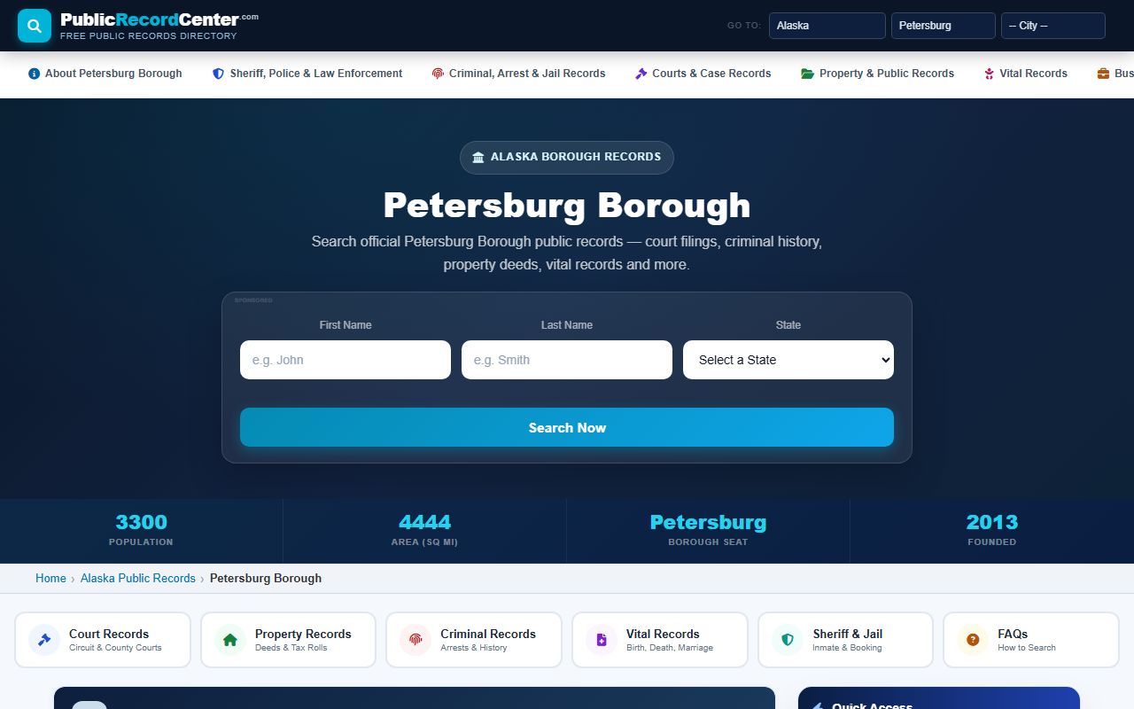Petersburg Borough Booking Releases records info