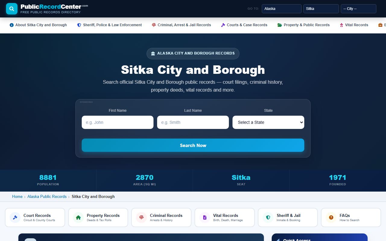 Sitka booking releases resources directory Alaska