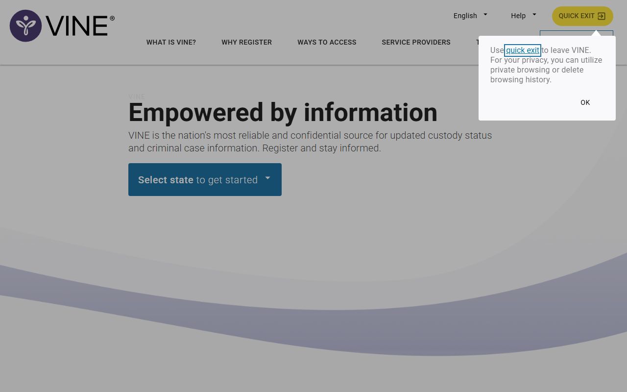 Alaska VINE victim notification booking releases